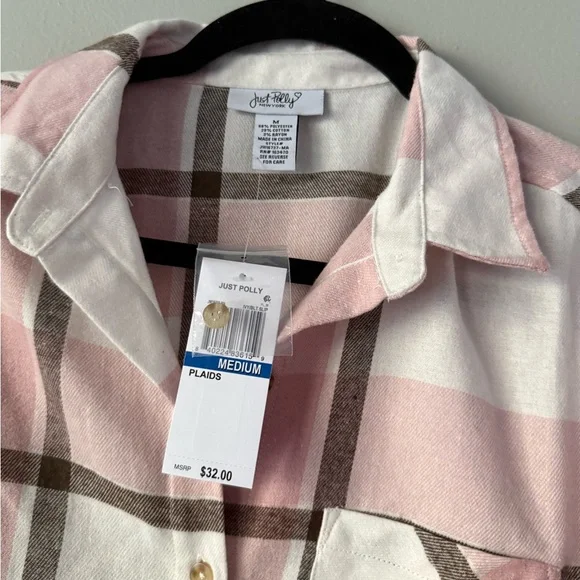 Plaid Button Down Shirts - Blue and Pink - Picture 2 of 5